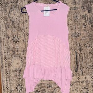 POL Light Pink Ruffle Hem Top